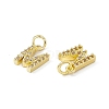 Real 18K Gold Plated Brass Micro Pave Clear Cubic Zirconia Charms KK-E068-VB452-M-3