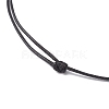 2Pcs 2 Colors Adjustable Dyed Synthetic Turquoise with Round Plastic Imitation Pearl Cross Pendant Black Waxed Polyester Cord Necklaces for Women NJEW-JN05384-6