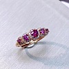 Flat Round Natural Garnet Finger Rings FS-WG33969-01-4