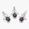 Natural Black Agate(Dyed & Heated) Pendants G-G651-A09-1