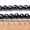 Electroplated Natural Agate Beads Strands G-B191-A07-10mm-18-5