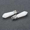 Bullet Natural White Jade Pointed Pendants G-E332-C27-3