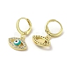 Horse Eye Real 18K Gold Plated Brass Dangle Leverback Earrings EJEW-Q797-23G-03-2