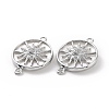 Rack Plating Brass Micro Pave Clear Cubic Zirconia Connector Charms KK-C008-07P-2