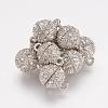 Alloy Rhinestone Magnetic Clasps with Loops RB-H116-2-N-1