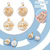  4Pcs 2 Styles Mother's Day Theme Natural Cultured Freshwater Pearl Pendants PEAR-NB0001-82-4