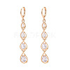 Teardrop Brass Micro Pave Cubic Zirconia Dangle Leverback Earrings EJEW-N058-14G-2