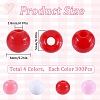 1200Pcs 4 Colors Valentine's Day Themed Opaque Acrylic Beads MACR-SC0001-42-2
