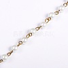 Handmade Round Glass Pearl Beads Chains for Necklaces Bracelets Making AJEW-JB00035-01-1