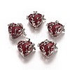 Heart Brass Enamel Prayer Box Pendants KK-24X21-5
