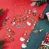 24Pcs 12 Style Christmas Theme Alloy Enamel Pendant Locking Stitch Markers HJEW-SC00006-3