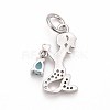 Rack Plating Brass Micro Pave Cubic Zirconia Pendants KK-B056-03P-02-2