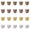 80Pcs 4 Colors Tibetan Style Alloy Kitten Beads TIBEP-YW0002-20-2