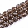 Faceted Glass Round Beads Strands X-GF10mmC58Y-1