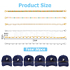6Pcs Brass & 304 Stainless Steel Link Baseball Cap Chain AJEW-HS00002-2