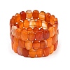 Dyed & Heated Natural Agate Oval Beaded Stretch Bracelet G-E010-01-28-1