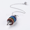 Chakra Natural/Synthetic Mixed Stone Coil Dowsing Pendulums G-E436-01-5