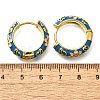Flower Brass Enamel Hoop Earrings EJEW-R018-06G-5