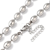 Non-Tarnish 304 Stainless Steel Rice Beads Necklace for Women NJEW-B107-04P-2