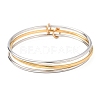 Two Tone 304 Stainless Steel Multi-strand Bangles BJEW-K271-02GP-2