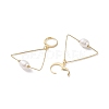 Large Geometry Wire Dangle Hoop Earrings EJEW-JE04724-5