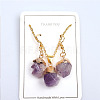 Nuggets Natural Amethyst Pendant Necklaces & Dangle Earrings Sets FS-WGD81FA-01-1