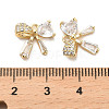 Brass Micro Pave Clear Cubic Zirconia Pendants KK-C054-26G-3