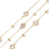 Clear Cubic Zirconia Flat Round Link Chains CHC-P009-09G-1