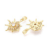 Brass Micro Pave Clear Cubic Zirconia Pendants KK-N259-08G-2