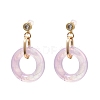 Ring Shape Transparent Acrylic Dangle Stud Earrings EJEW-JE04189-M-4