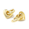 Rack Plating Brass Heart Dangle Hoop Earrings for Women EJEW-H135-07G-2