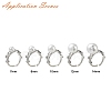 Heart Leaf Brass Open Cuff Ring Settings for Half-drilled Beads KK-G455-13P-2