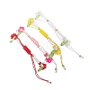 Glass Seed Bead and Resin Braided Bead Bracelets for Women BJEW-MZ00237-5
