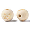 Unfinished Natural Wood European Beads WOOD-S045-153-4