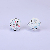 Colorful Pattern Printed Silicone Focal Beads LS-SI-JX0022A-05-1