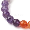 Natural Quartz Crystal & Amethyst & Carnelian Beaded Stretch Bracelets for Women BJEW-TA00553-4