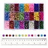 Spray Painted Crackle Glass Beads CCG-YW0001-02-6mm-6