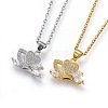 304 Stainless Steel Pendant Necklaces NJEW-L150-12-1
