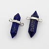 Natural Lapis Lazuli Bullet Double Terminated Pointed Pendants X-G-F176-14-1