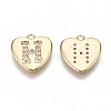Brass Micro Pave Clear Cubic Zirconia Charms KK-N231-234H-NF-2