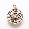 Hammered Brass Pendants KK-K207-02G-1