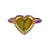 304 Stainless Steel Heart Cuff Ring RJEW-N038-108-2