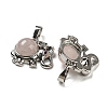 Natural Rose Quartz Pendants G-P517-04P-02-2