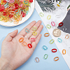   490Pcs 7 colors Transparent Acrylic Linking Rings TACR-PH0001-24-6