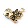 Real 18K Gold Plated Rack Plating Brass Micro Pave Cubic Zirconia Pendants KK-C015-31G-01-3