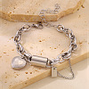 Heart 304 Stainless Steel Charm Bracelets FS-WGC6D26-02-1
