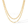 Stainless Steel Double Layer Necklaces for Women PW-WG2F46D-03-1