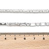 Brass Pave Clear Cubic Zirconia Rectangle & Flat Round Link Bracelets BJEW-YWC0002-02A-3