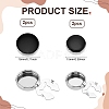 4Pcs 2 Styles Brass Black Enamel Cufflinks BUTT-ME0001-07P-2