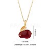 Red Dyed Natural White Jade & Cubic Zirconia Bunny Pendant Necklace JN1072A-2